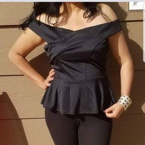 Womens peplum standout offshoulder top size Large